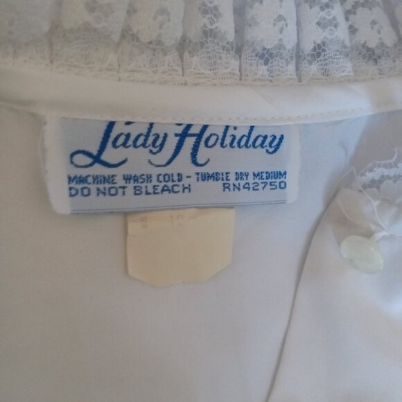Vintage RARE Lady Holiday Silk Shirt with Ruffles - Picture 6 of 7